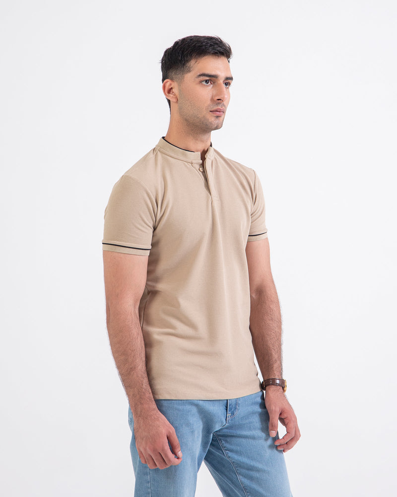 Men Ban Collar Polo Tee - Engine - Buy Now