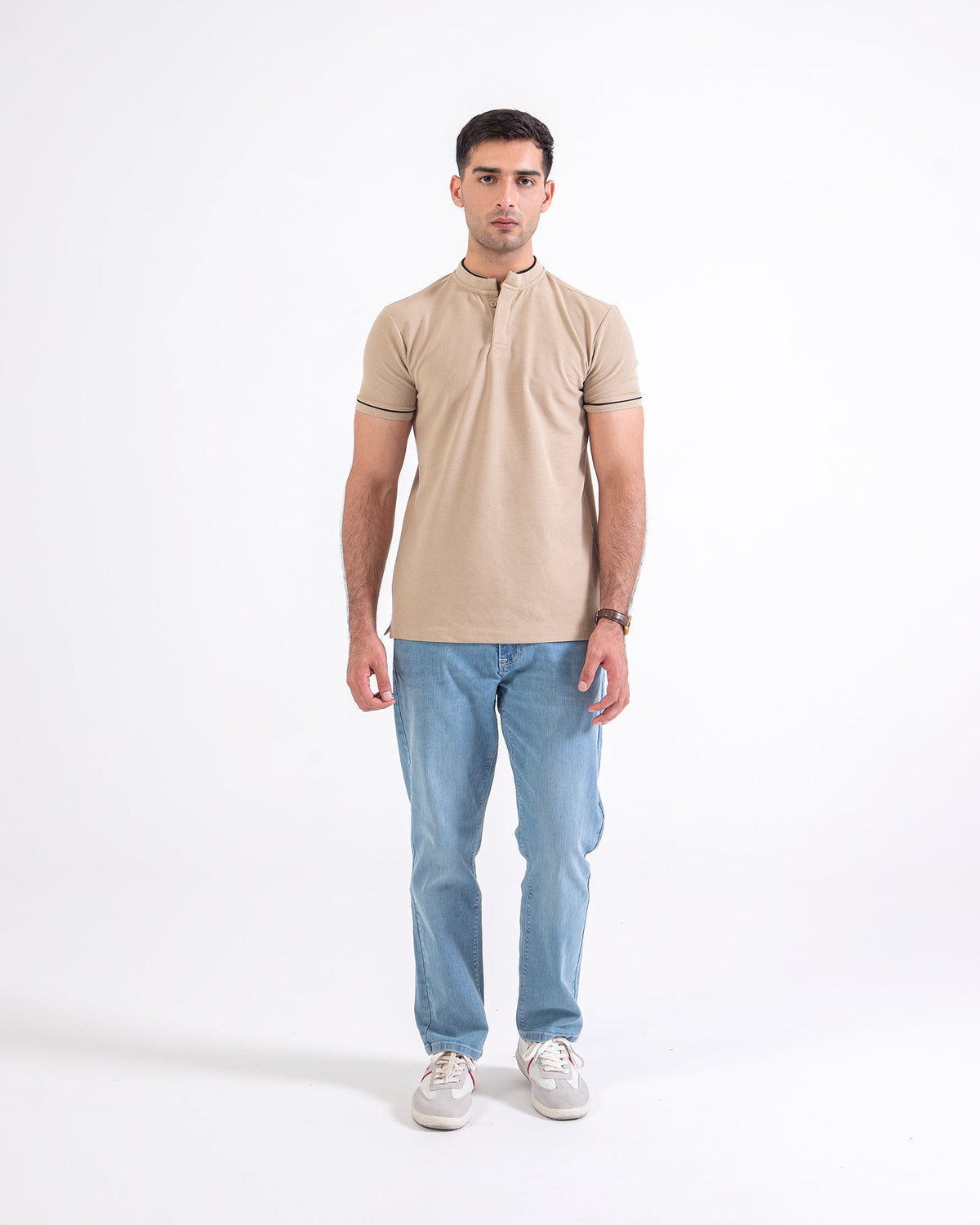 Men Ban Collar Polo Tee - Engine - Buy Now