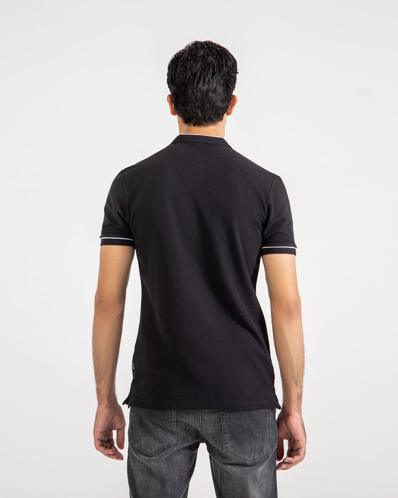 Men Ban Collar Polo Tee - Engine - Buy Now