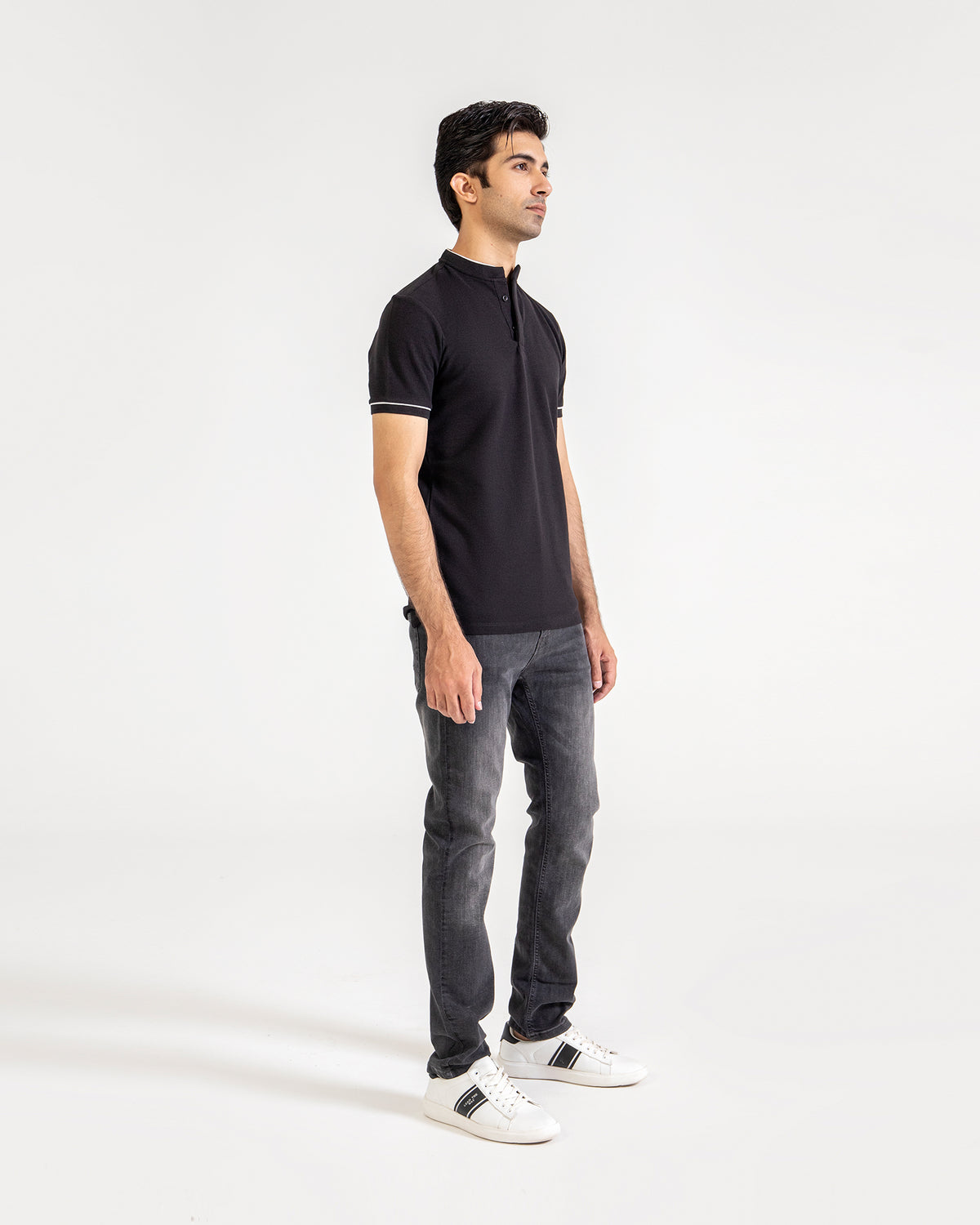 Men Ban Collar Polo Tee - Engine - Buy Now