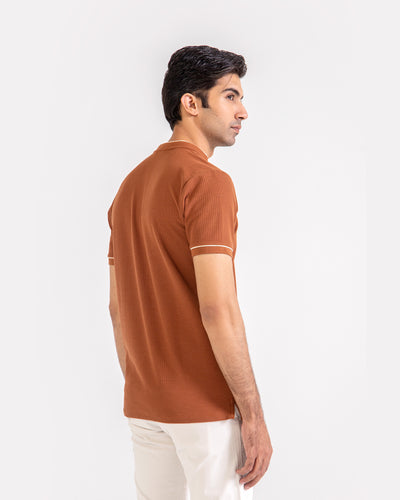 Men Ban Collar Polo Tee