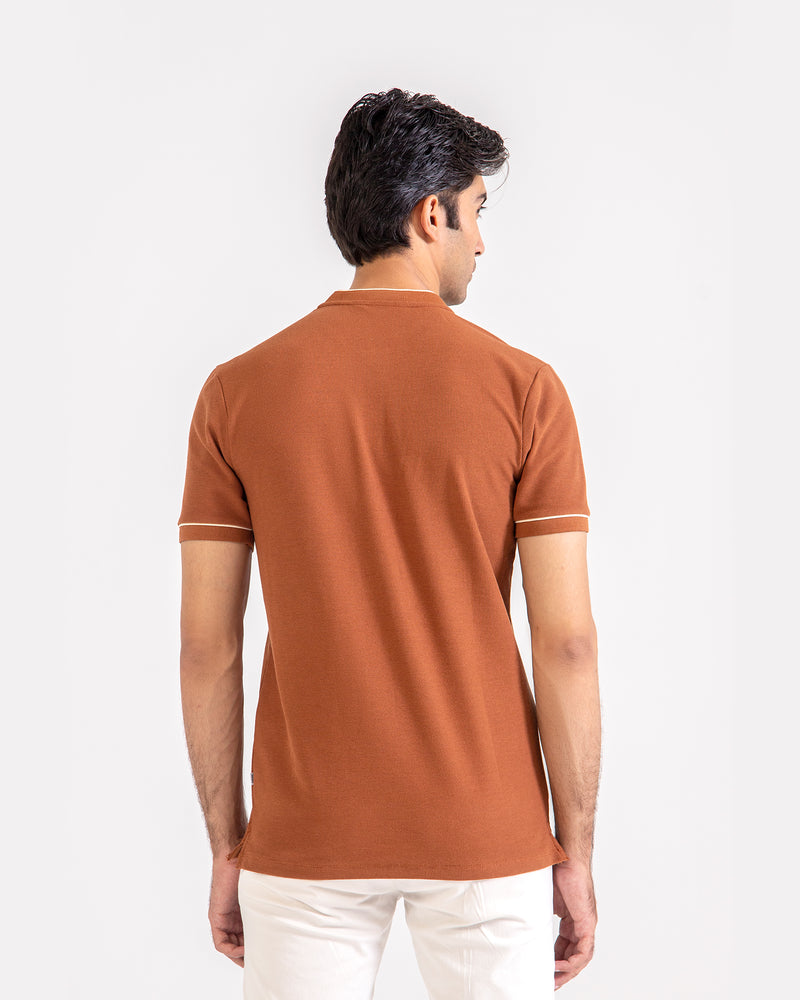 Men Ban Collar Polo Tee - Engine - Buy Now