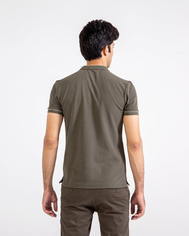 Men Ban Collar Polo Tee - Engine - Buy Now