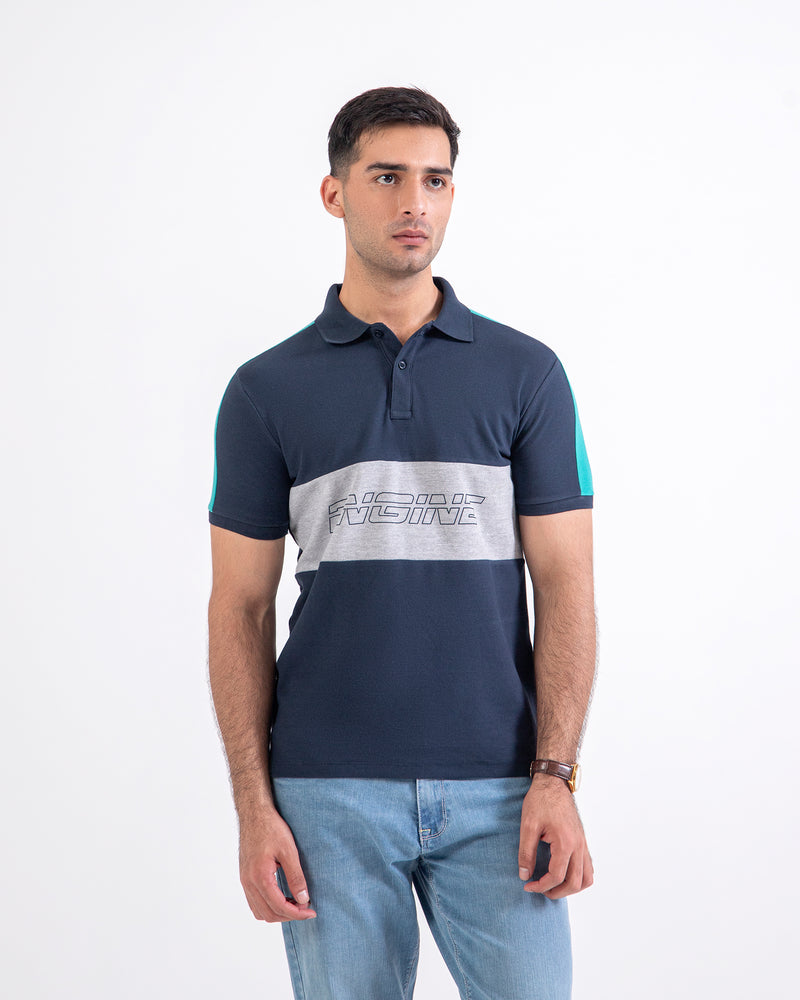 Men S/S Panel Polo Tee - Engine - Buy Now