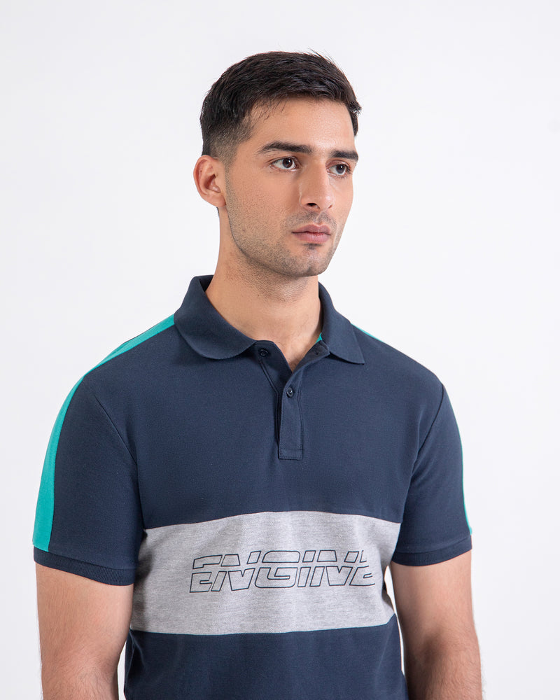 Men S/S Panel Polo Tee - Engine - Buy Now