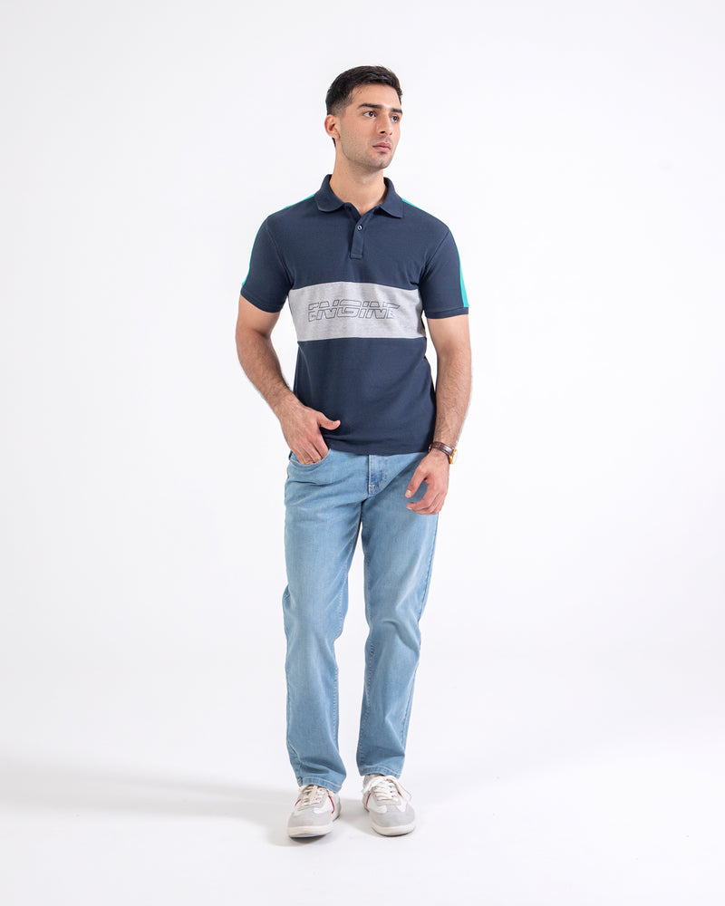 Men S/S Panel Polo Tee - Engine - Buy Now