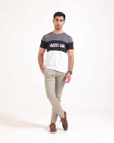 Men Active Wear Panel Tee