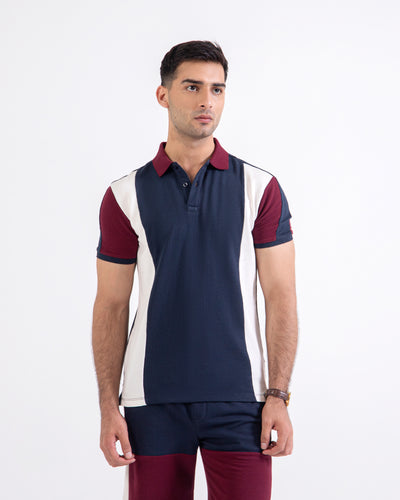 Men S/S Panel Polo Tee