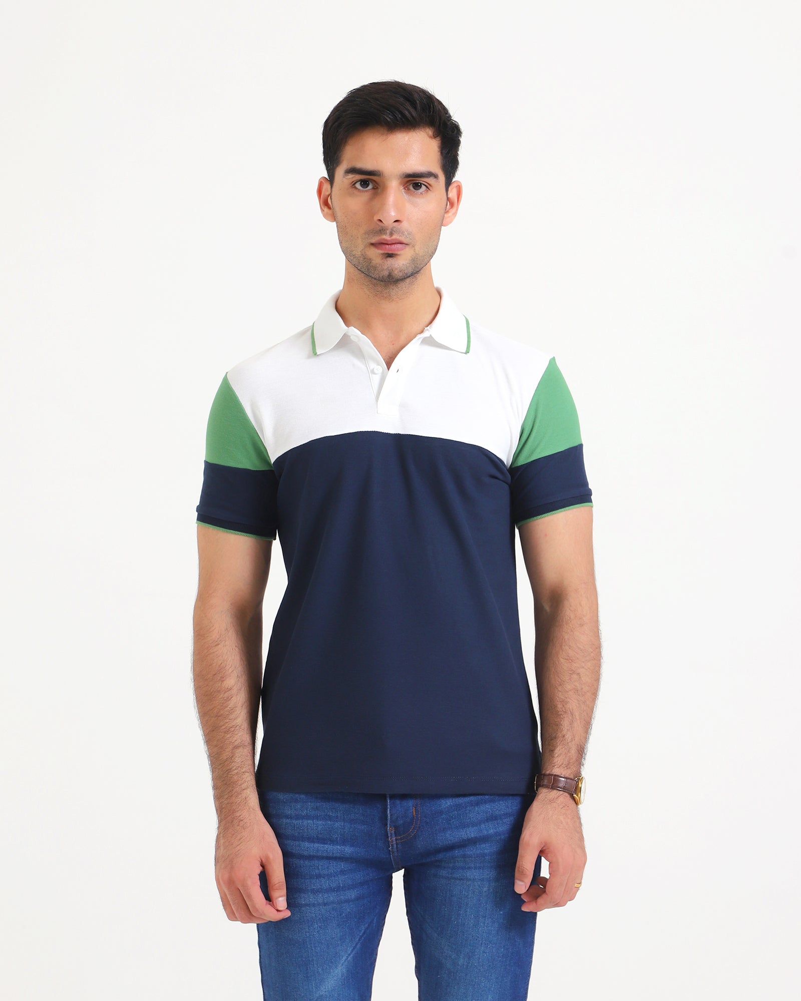 Men S/S Panel Polo Tee - Engine - Buy Now
