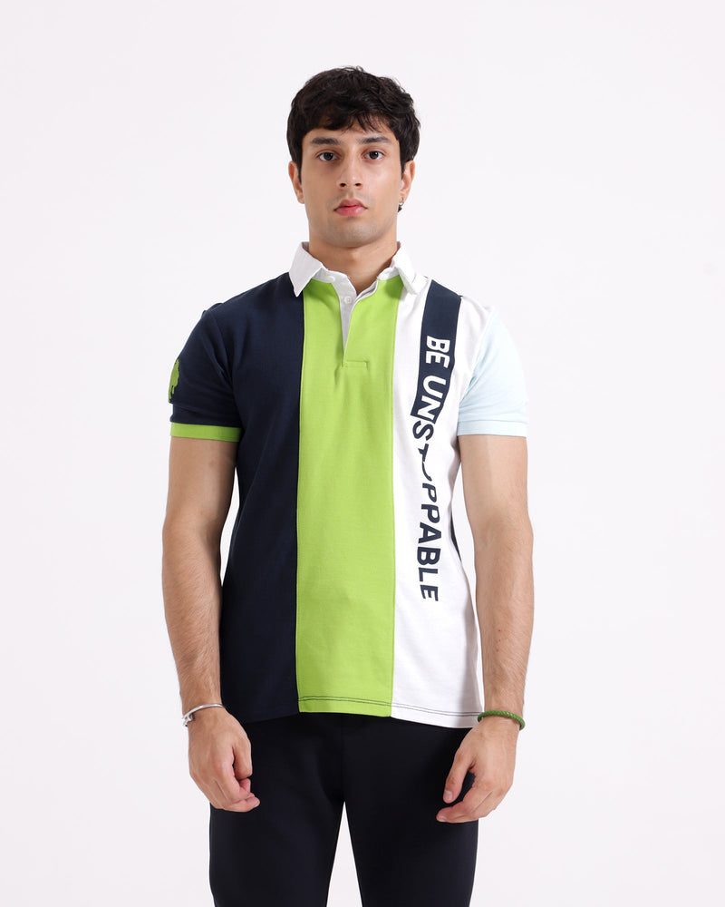 Men S/S Panel Polo Tee - Engine - Buy Now