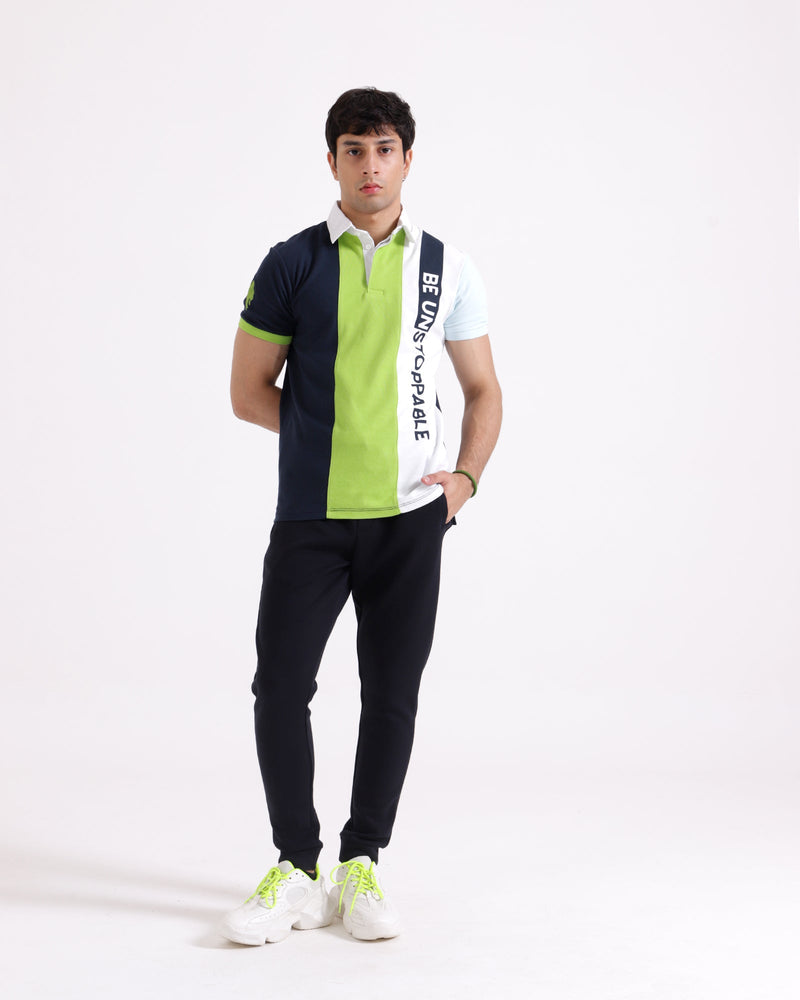 Men S/S Panel Polo Tee - Engine - Buy Now