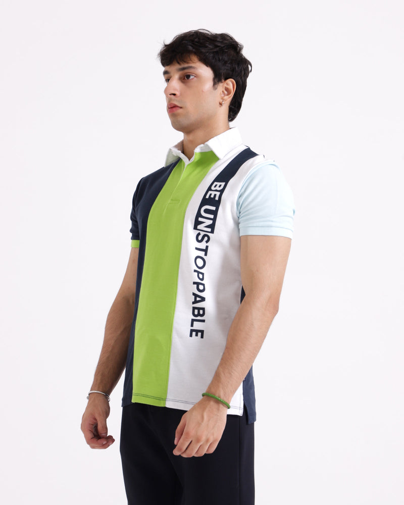 Men S/S Panel Polo Tee - Engine - Buy Now