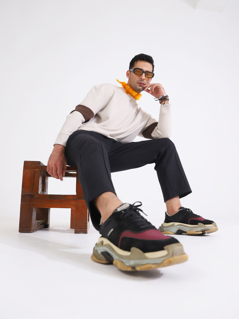 Men Panel Loose Fit Sweatshirt - Engine - Buy Now