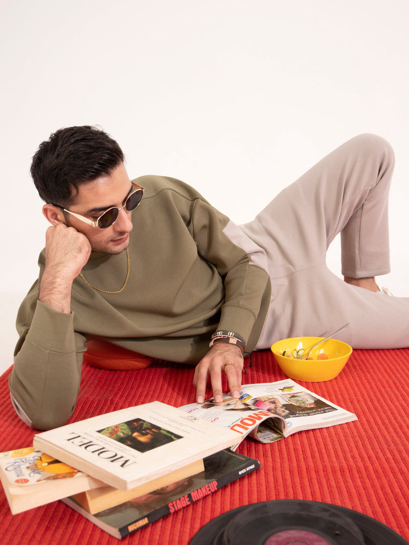 Men Panel Loose Fit Sweatshirt - Engine - Buy Now
