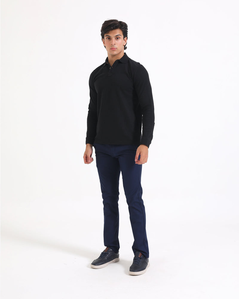 Men Solid L/S Polo Tee - Engine - Buy Now