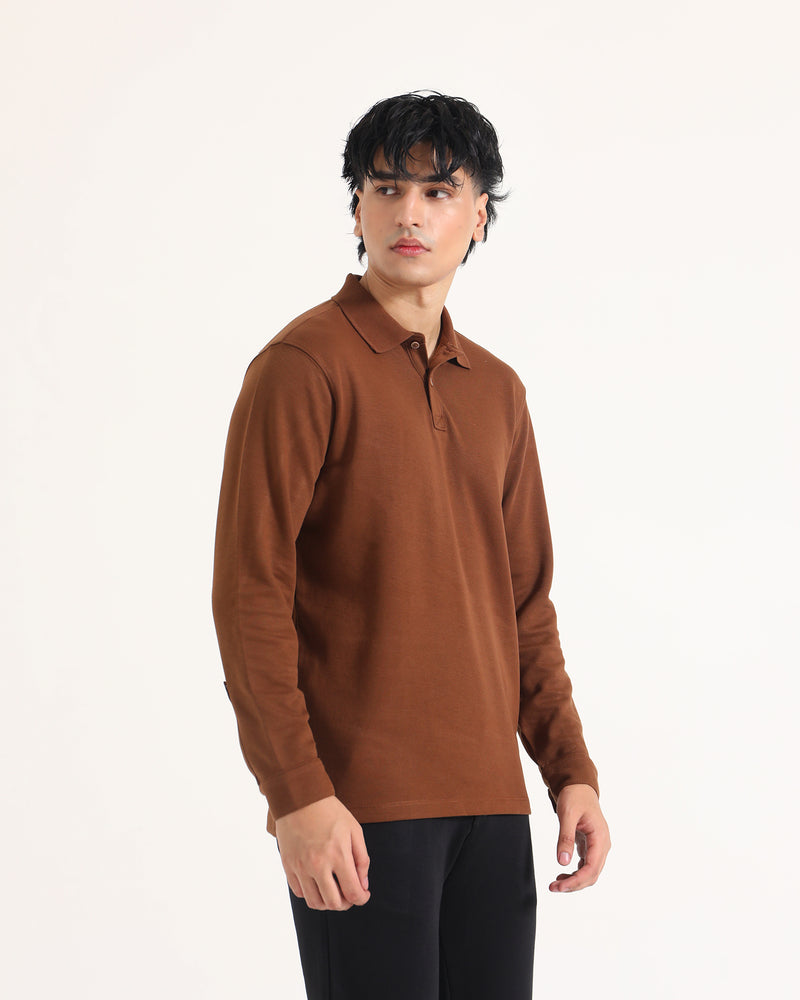 Men Solid L/S Polo Tee - Engine - Buy Now