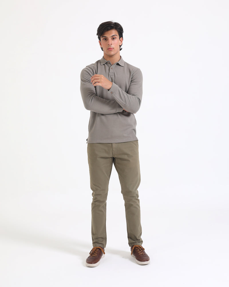 Men Solid L/S Polo Tee - Engine - Buy Now