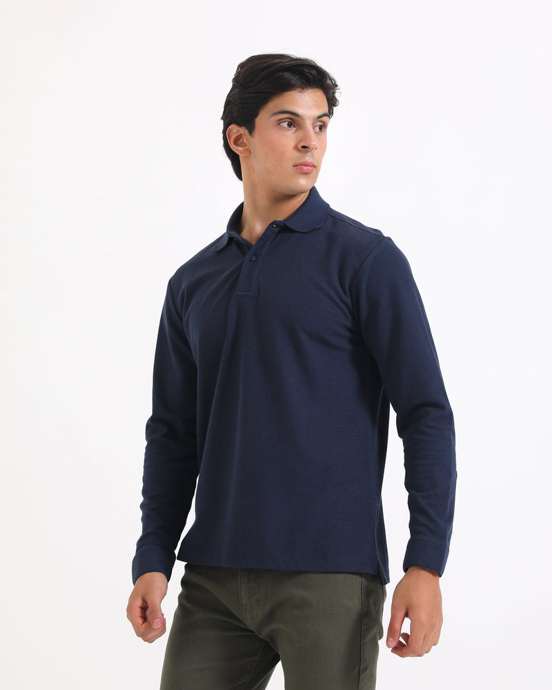 Men Solid L/S Polo Tee - Engine - Buy Now