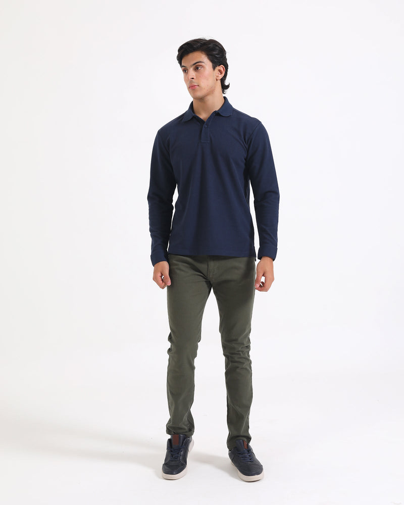 Men Solid L/S Polo Tee - Engine - Buy Now