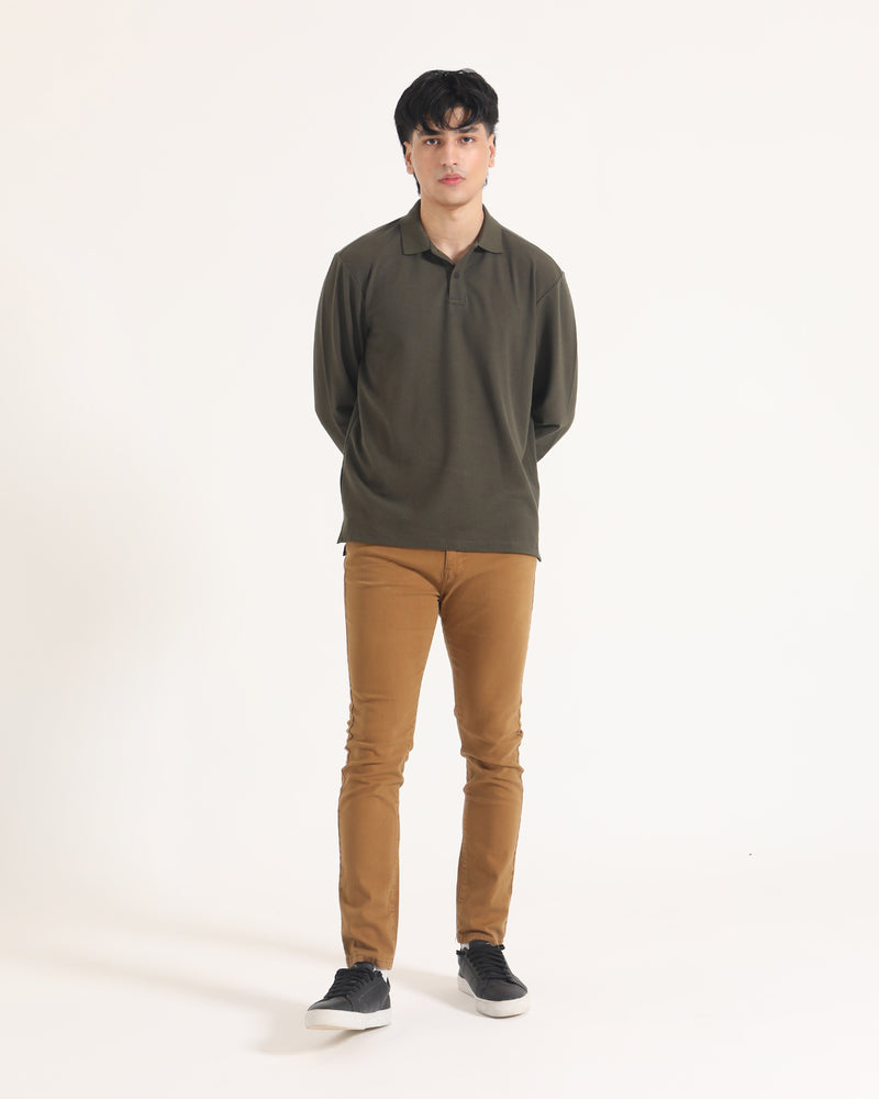 Men Solid L/S Polo Tee - Engine - Buy Now