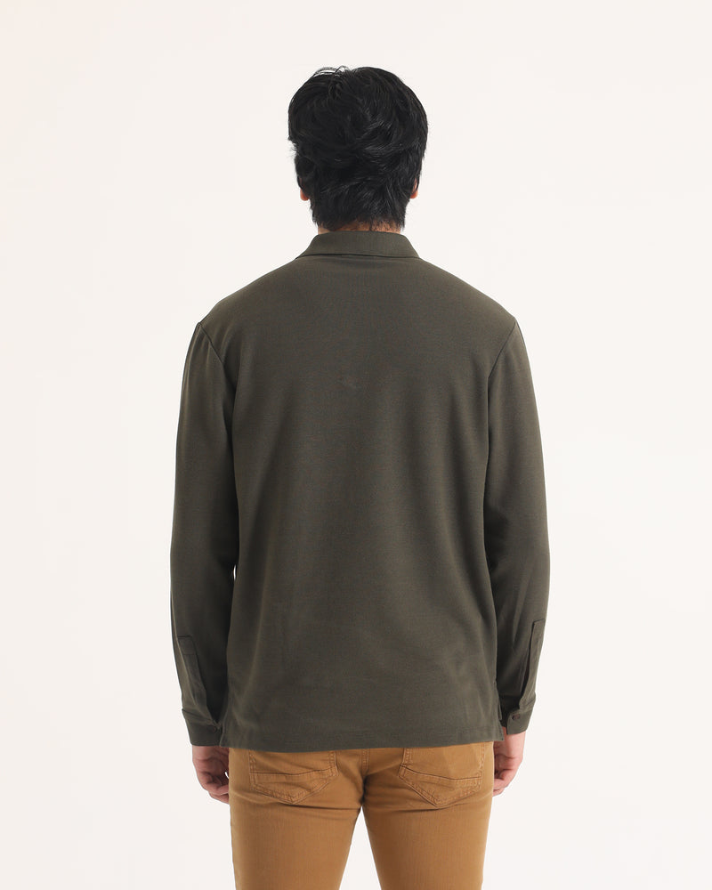Men Solid L/S Polo Tee - Engine - Buy Now