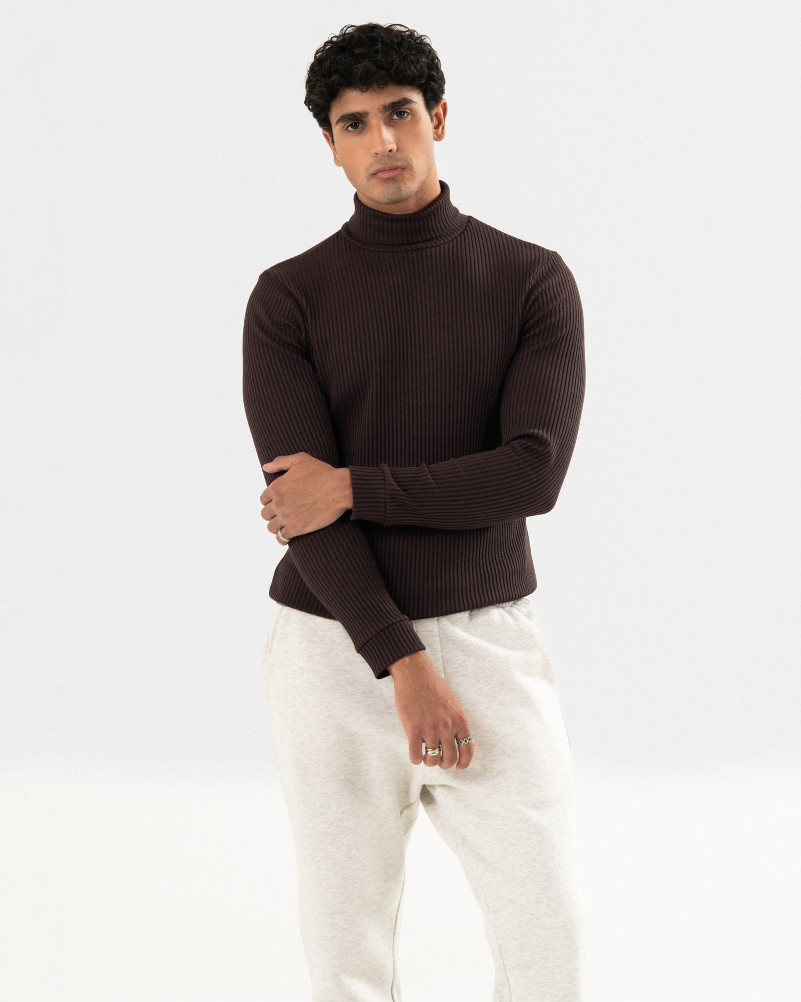 Men Mock Neck Sweatshirt