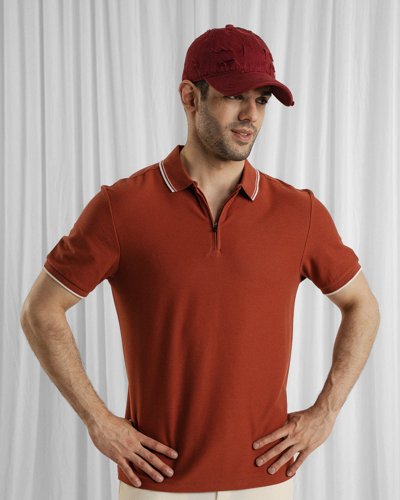 Men Zipper Polo - Engine - Buy Now