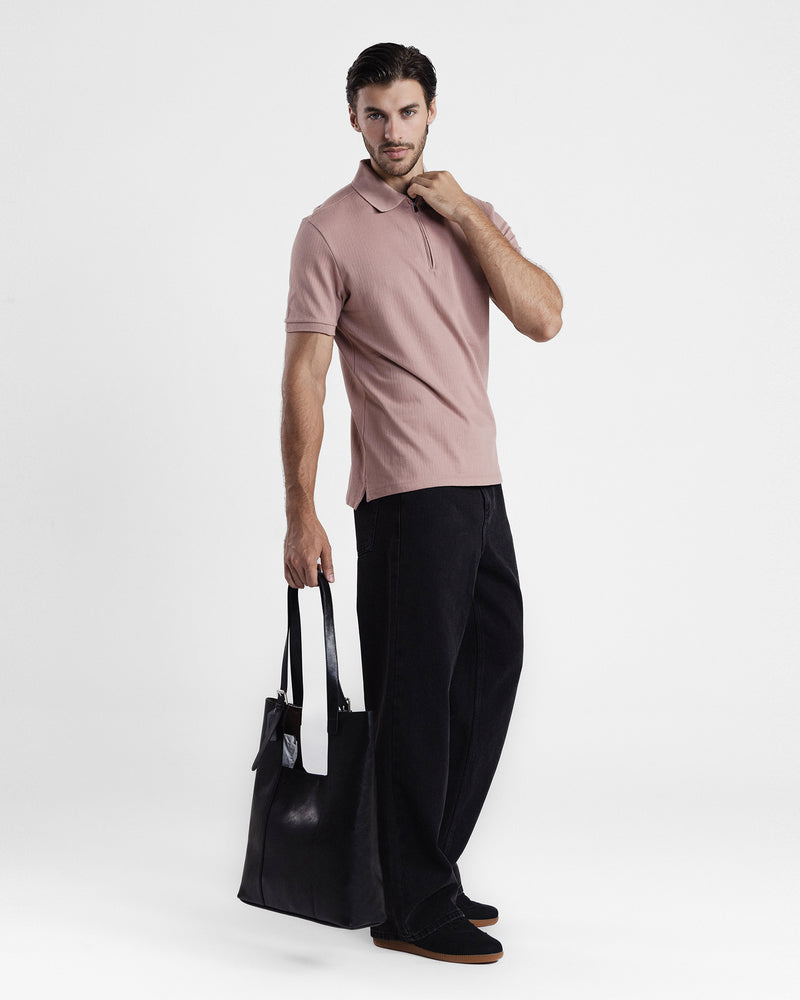 Men Zipper Polo