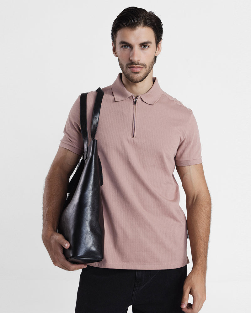 Men Zipper Polo