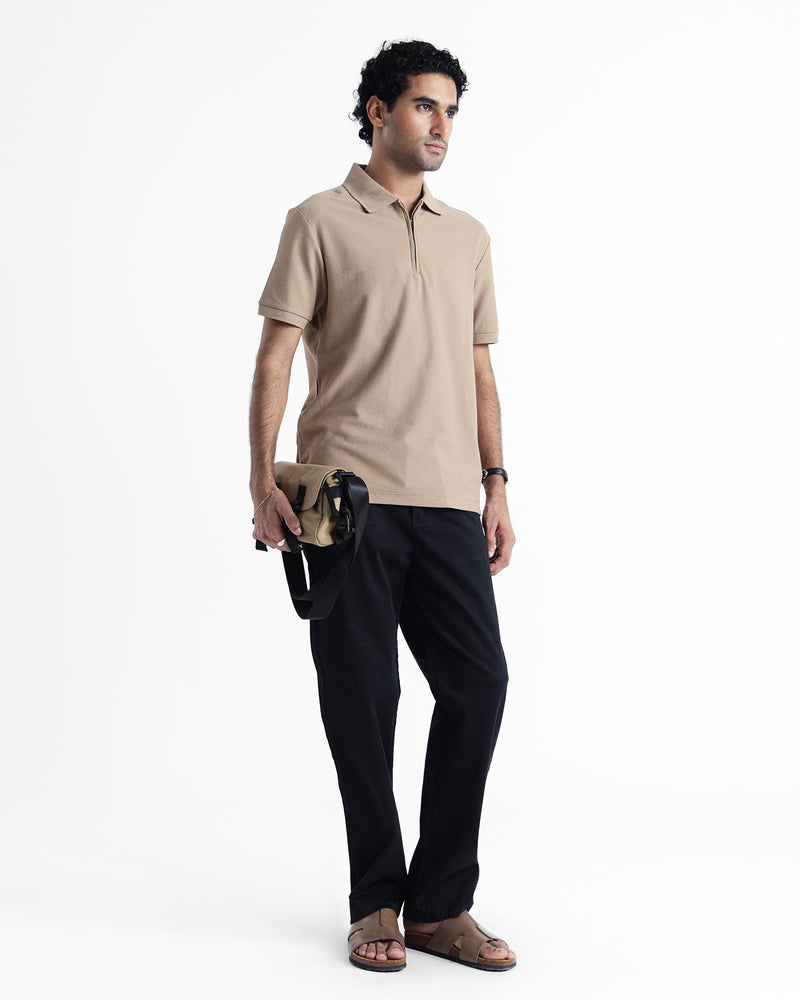 Men Zipper Polo