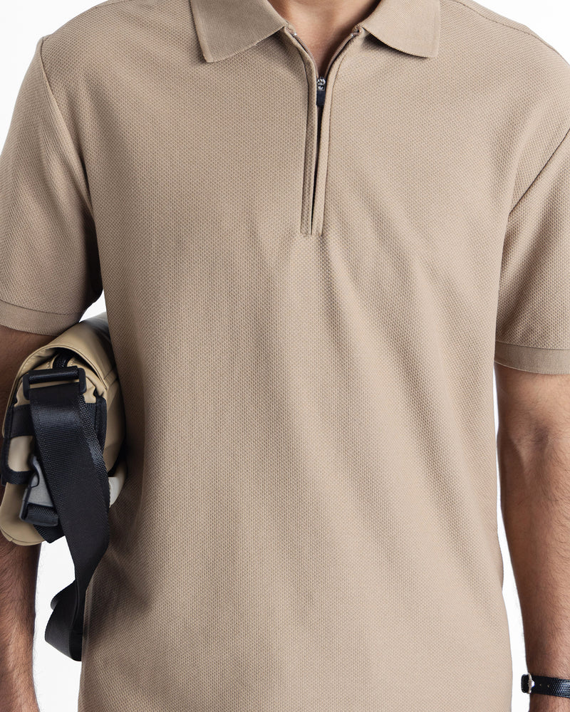 Men Zipper Polo