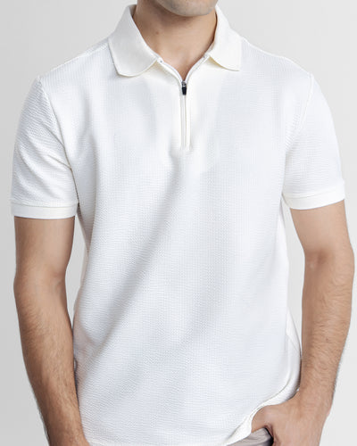 Men Zipper Polo