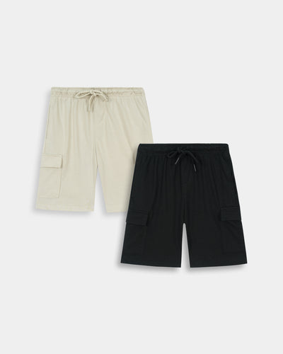 Boys Cargo Shorts (Pack Of 2)