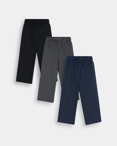 Boys Straight Fit Trouser (Pack Of 3)