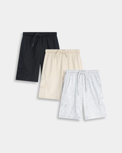 Boys Cargo Shorts (Pack Of 3)