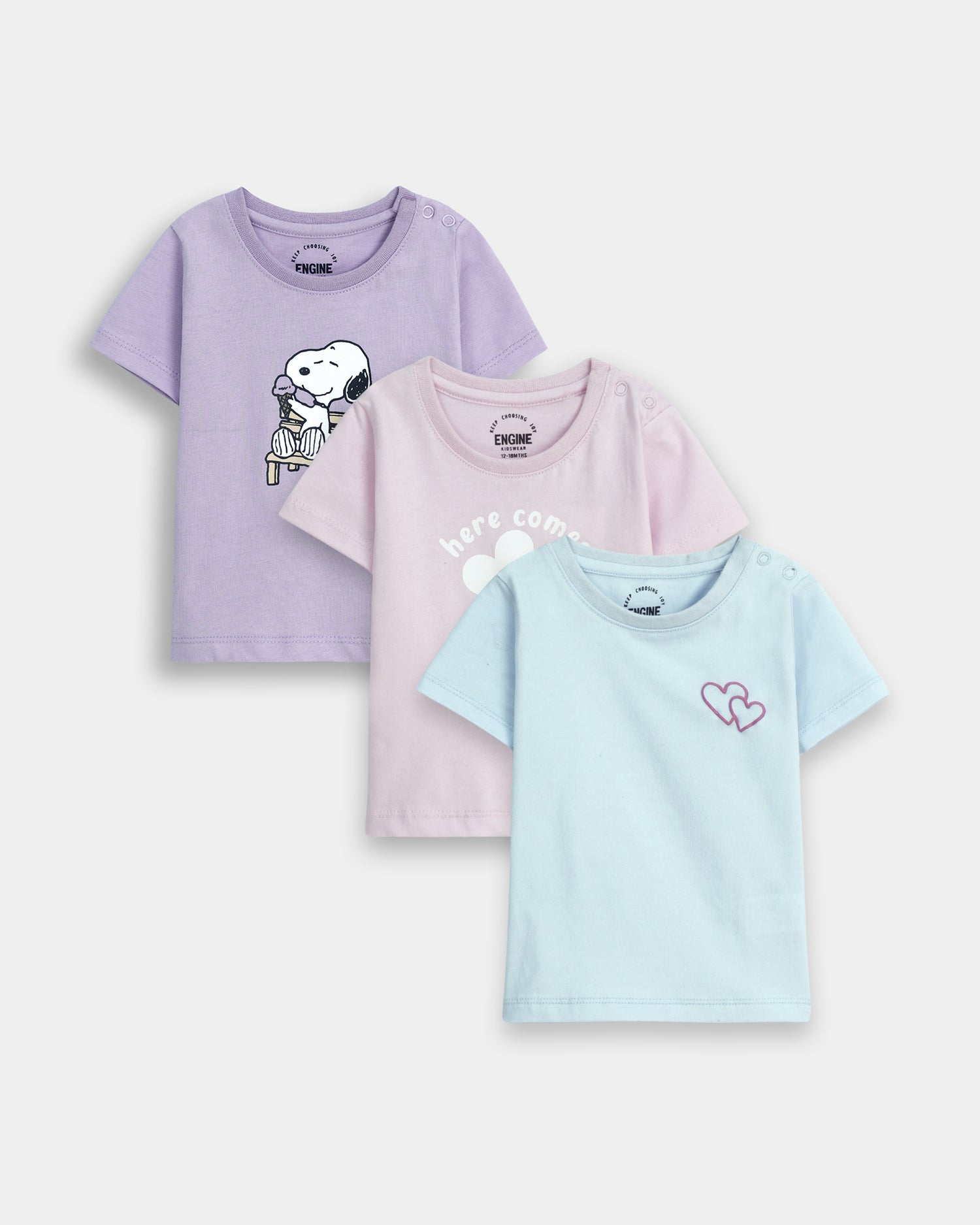 Girls T Shirt (Pack Of 3) - Engine - Buy Now