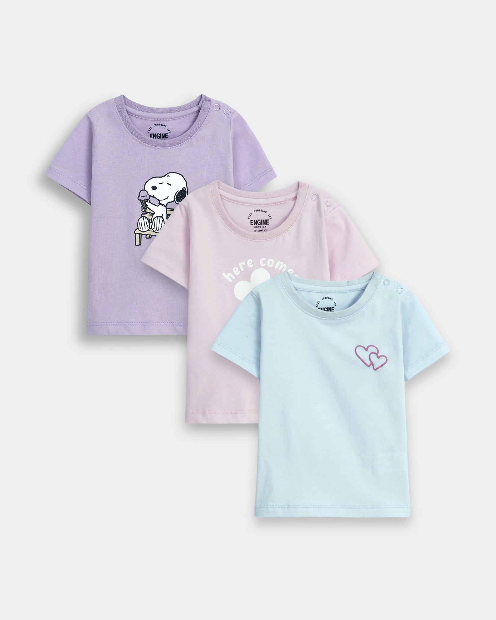 Girls T Shirt (Pack Of 3) - Engine - Buy Now