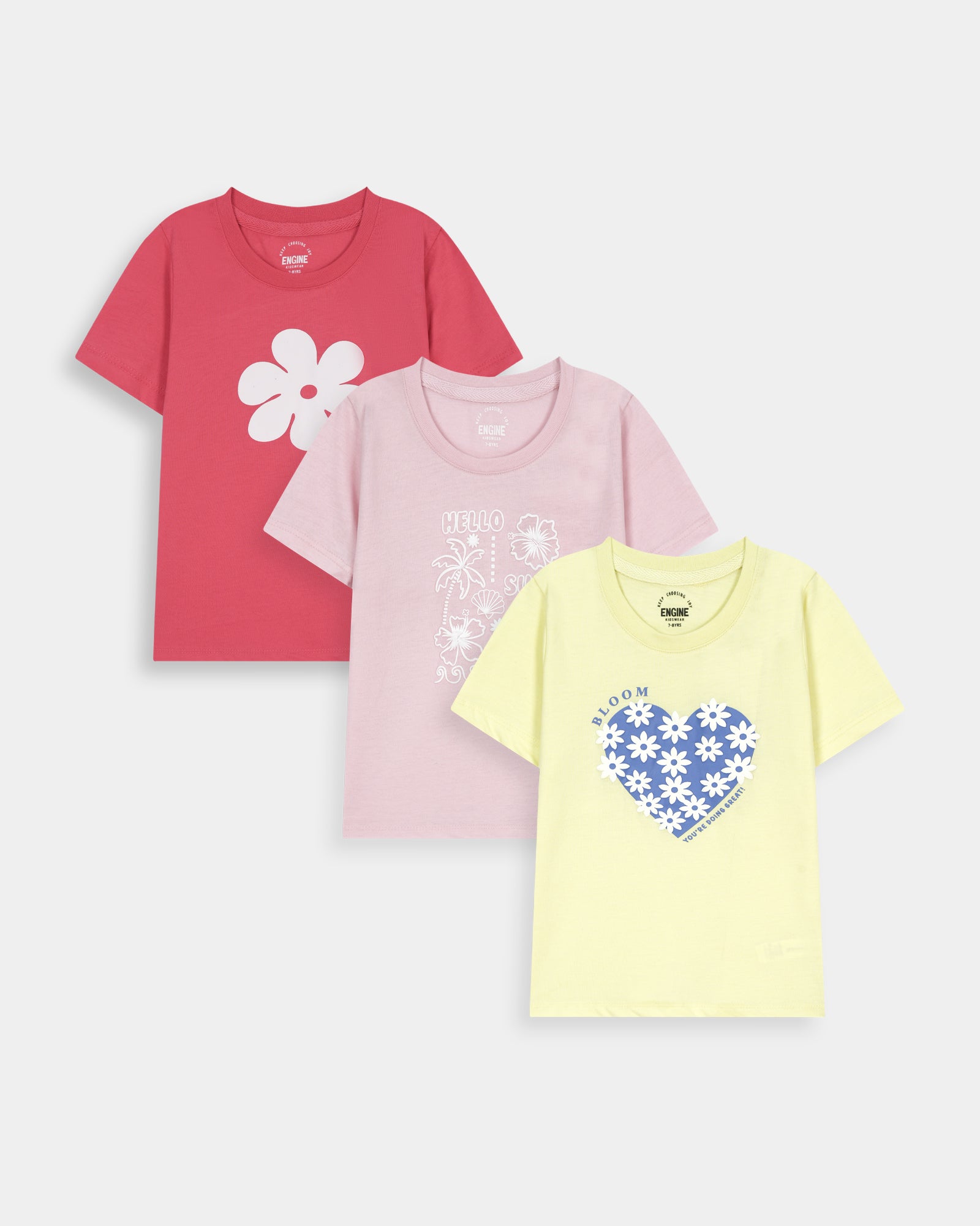 Girls Graphic Tee (Pack Of 3) - Engine - Buy Now