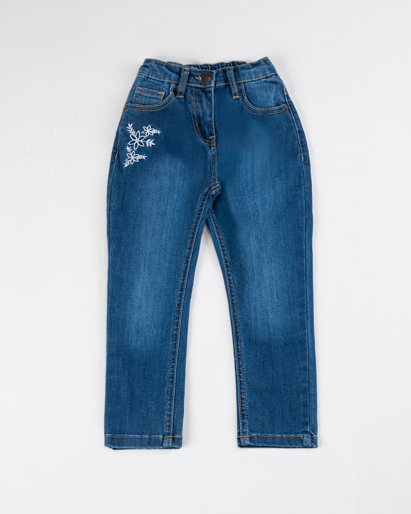 Girls Blue Color Slim Fit Denim - Engine - Buy Now