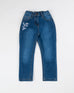 Girls Blue Color Slim Fit Denim