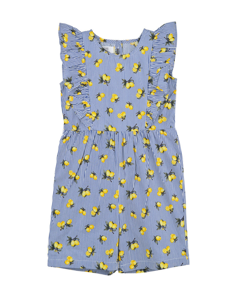 Girls Striped Lemon Print Romper - Engine - Buy Now