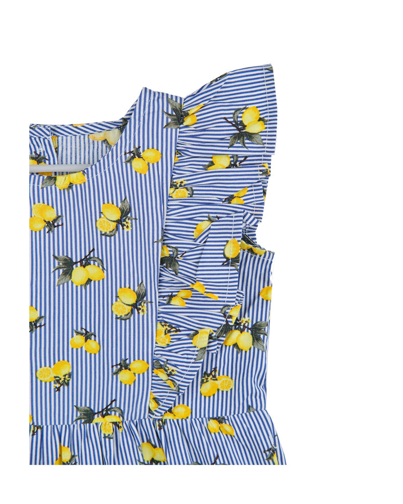 Girls Striped Lemon Print Romper - Engine - Buy Now