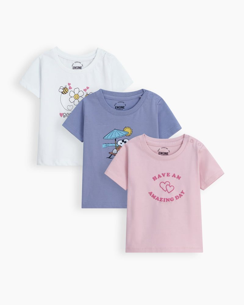 Girls T Shirt (Pack Of 3) - Engine - Buy Now