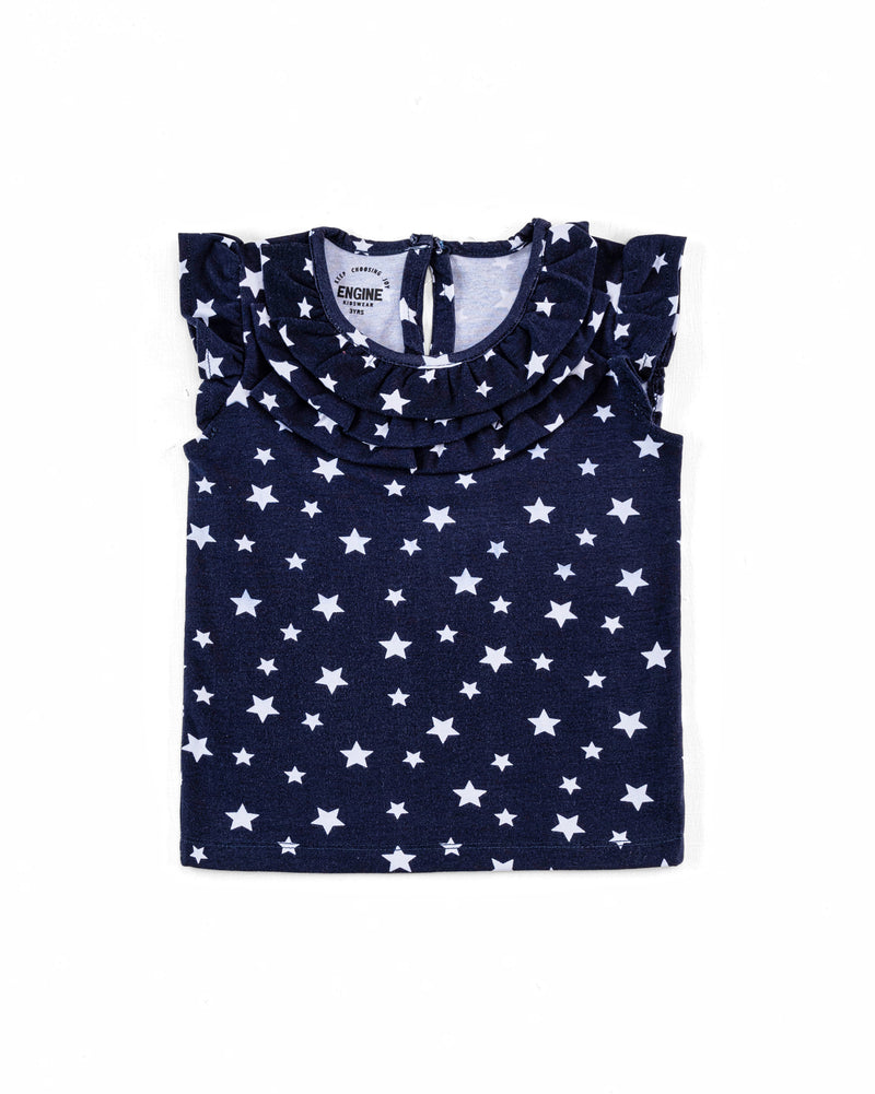 Girls Printed Frill Top - Engine - Buy Now