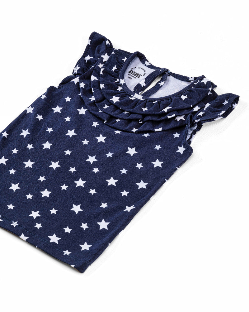 Girls Printed Frill Top - Engine - Buy Now
