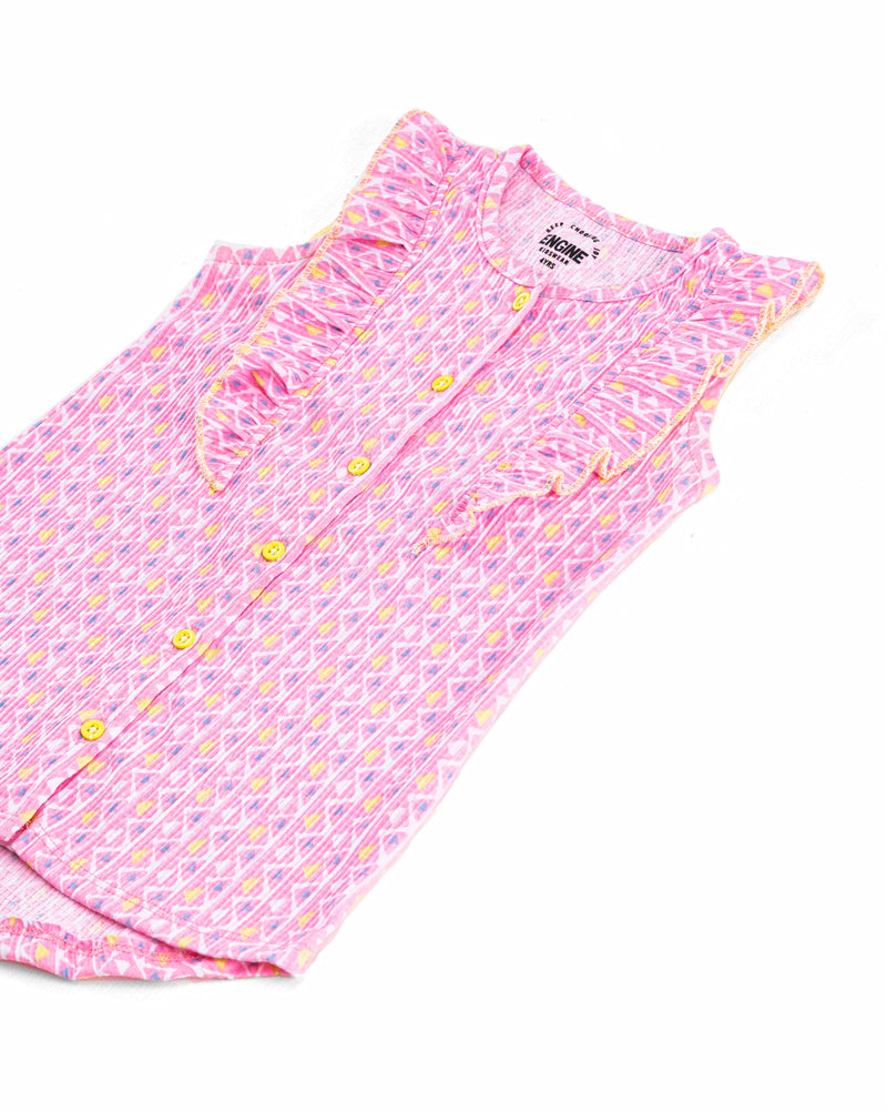 Girls Printed Ruffle Dress - Engine - Buy Now