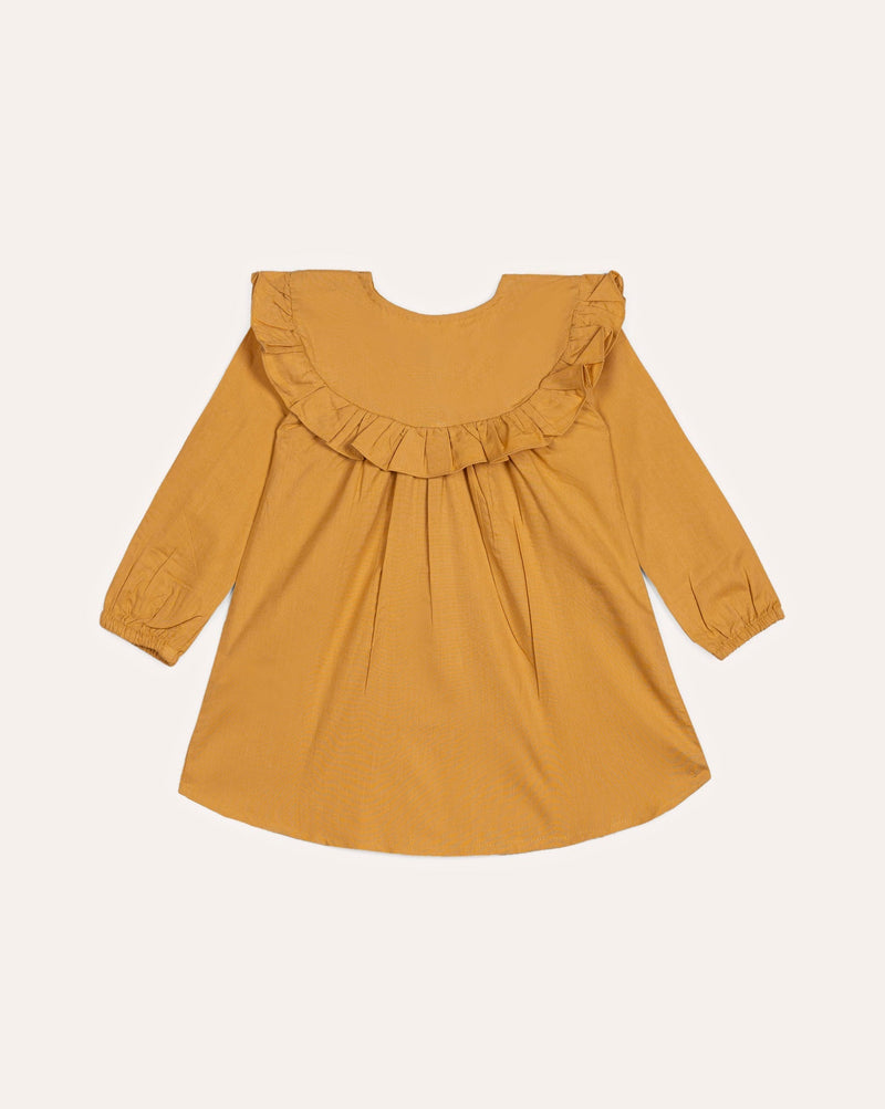 Baby Girls Mustered Color Dress Woven Top - Engine - Buy Now