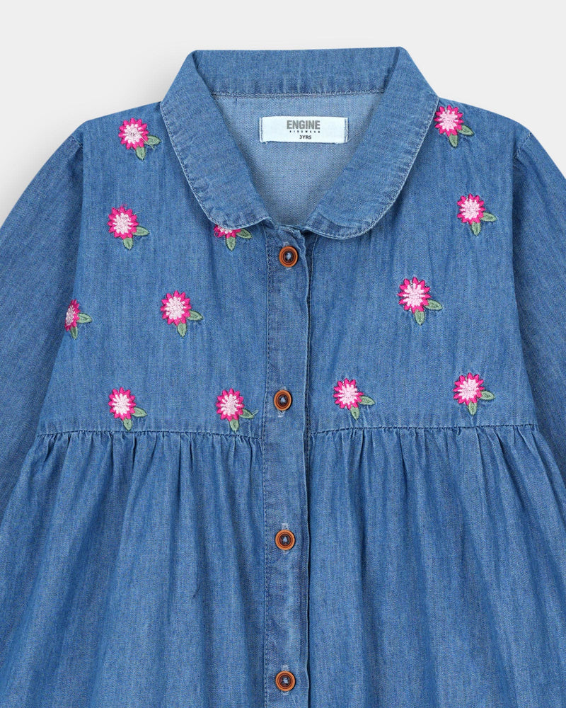 Girls Embroidered Dress - Engine - Buy Now