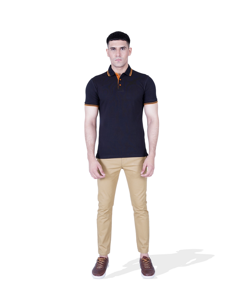 Men Solid Knitted Polo Tee - Engine - Buy Now