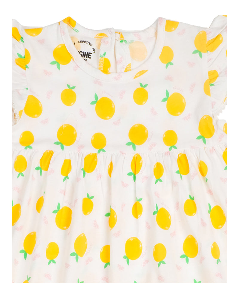 Girls Pineapple Ruffle Sleeve Dress - Engine - Buy Now